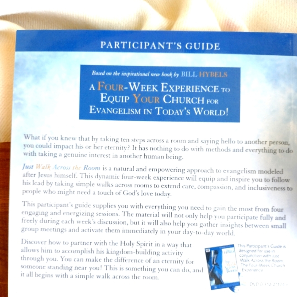 3/$15 "Just Walk Across the Room" Participant's Guide by Bill Hybels - Picture 5 of 5
